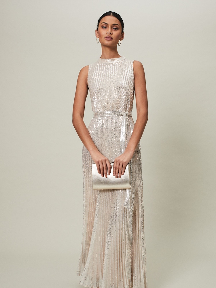Phase Eight Cream Simara Sequin Maxi Dress - Image 1 of 6