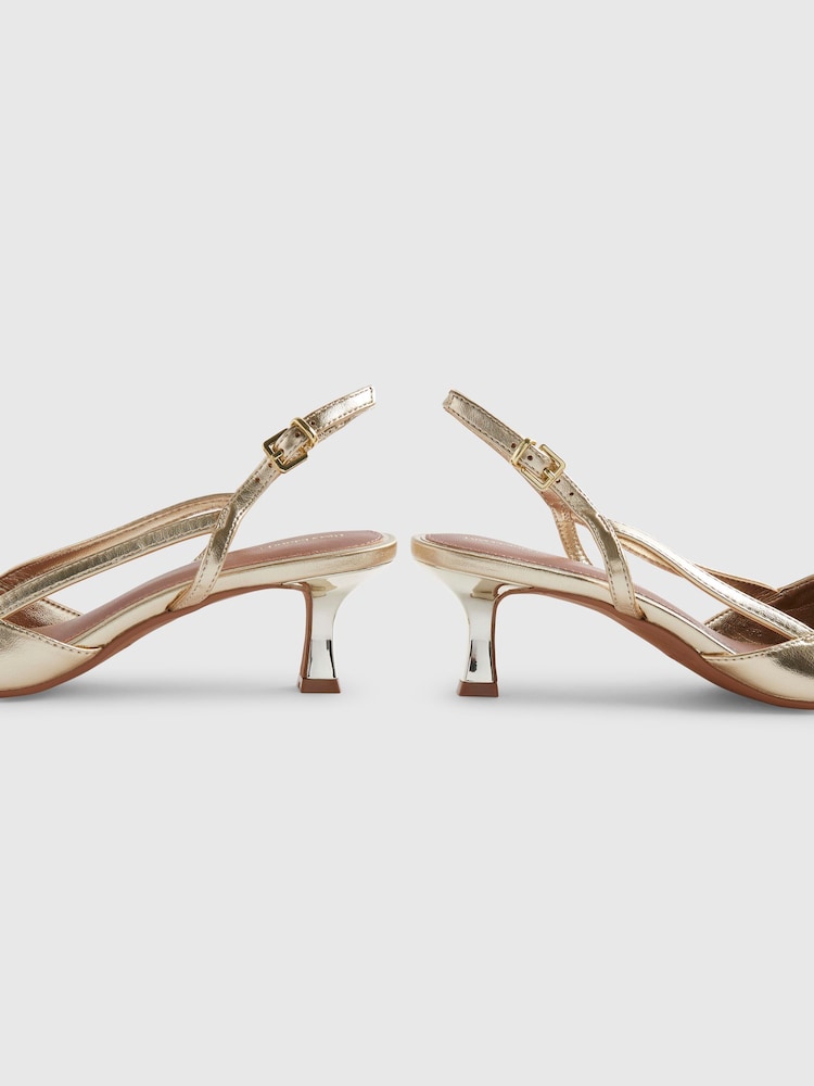 zlata (barva); zlato - River Island z nizko peto in odprto peto - Slika 7 iz 7