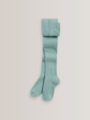 Mint Green Cotton Rich Rib Tights - Image 1 of 1