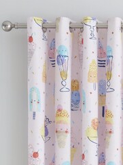 Catherine Lansfield Pink Ice Cream Fundae Reversible Eyelet Eyelet Curtains - Image 3 of 4
