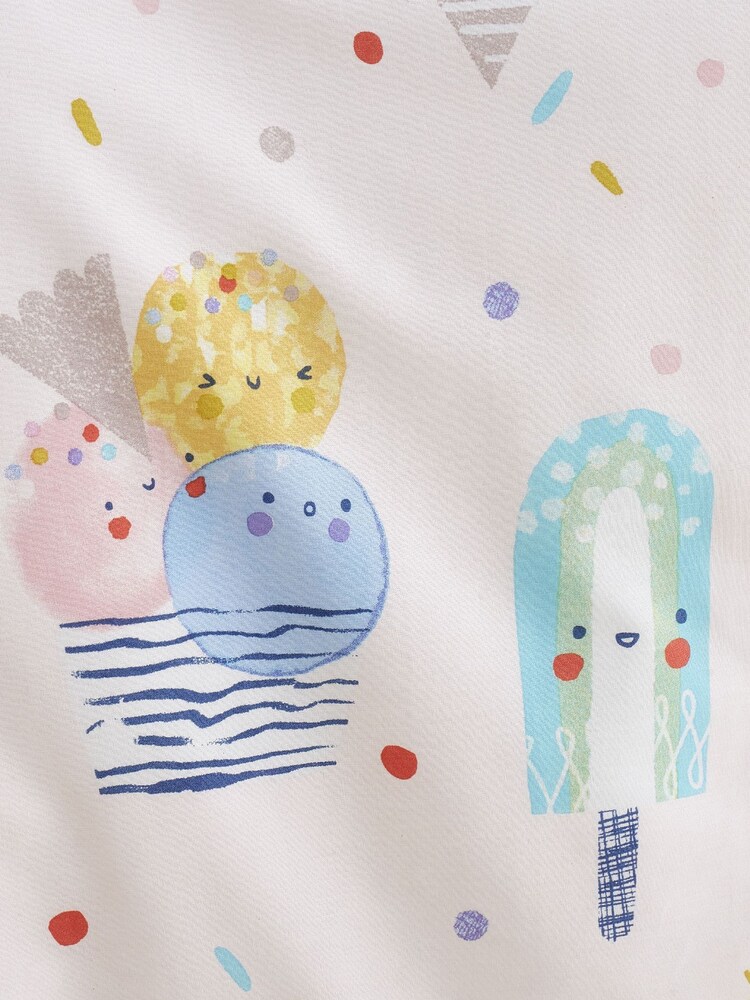 Catherine Lansfield Pink Ice Cream Fundae Reversible Eyelet Eyelet Curtains - Image 4 of 4