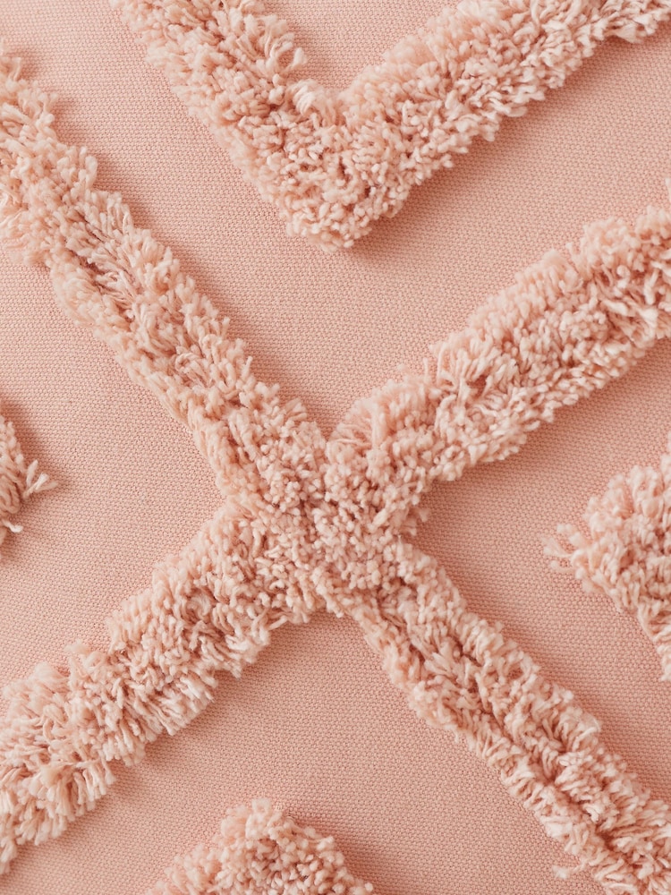 Pineapple Elephant Pink Diamond Tufted Cotton Cushion - Image 3 of 3