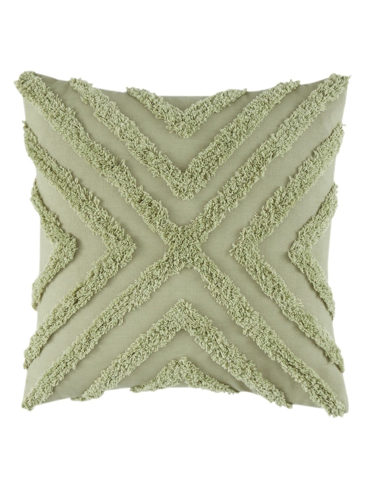 Pineapple Elephant Green Diamond Tufted Cotton Cushion - Image 2 of 3