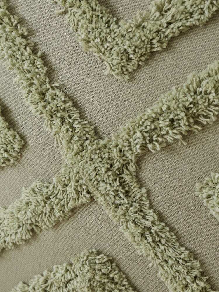 Pineapple Elephant Green Diamond Tufted Cotton Cushion - Image 3 of 3