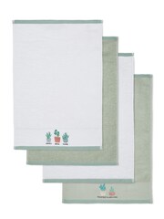 White Mixed Herbs 100% Cotton Towels - Image 4 of 4