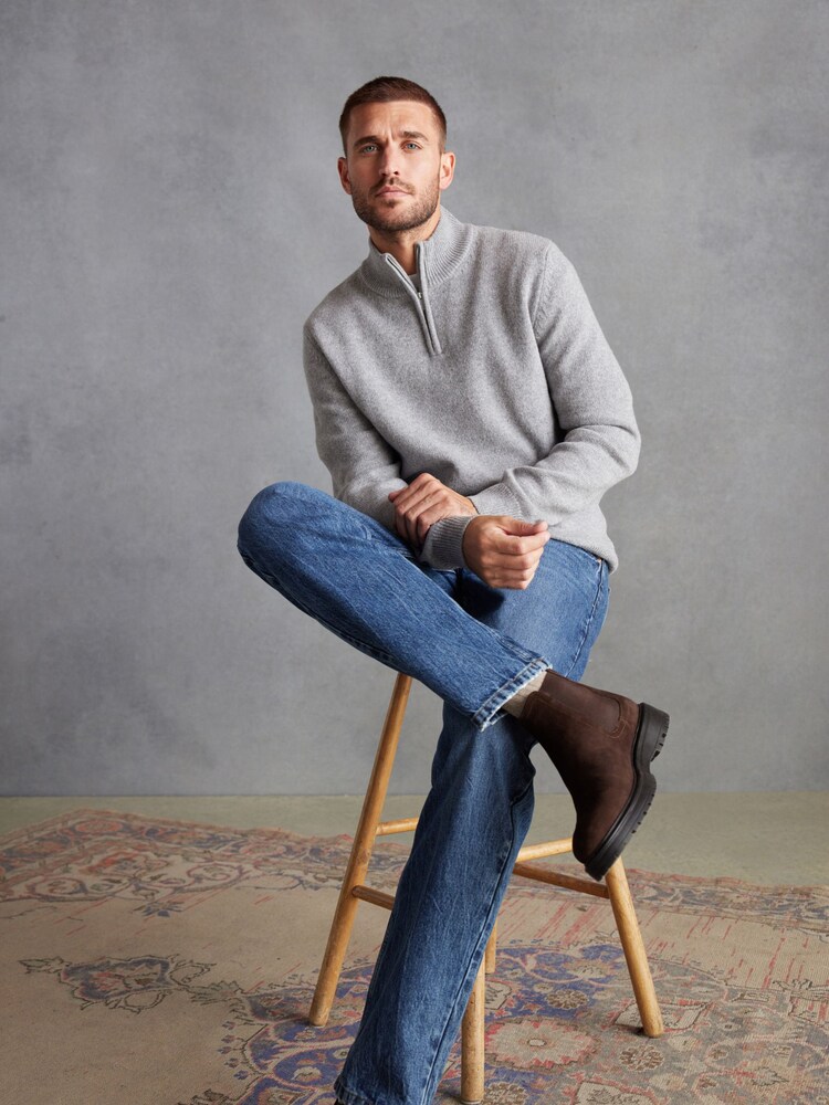 Light Grey Regular Signature Lambswool Jumper - Image 2 of 8