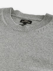 Светло-серый - Стандартный крой 100% Lambswool Premium джемпер - Image 10 of 11