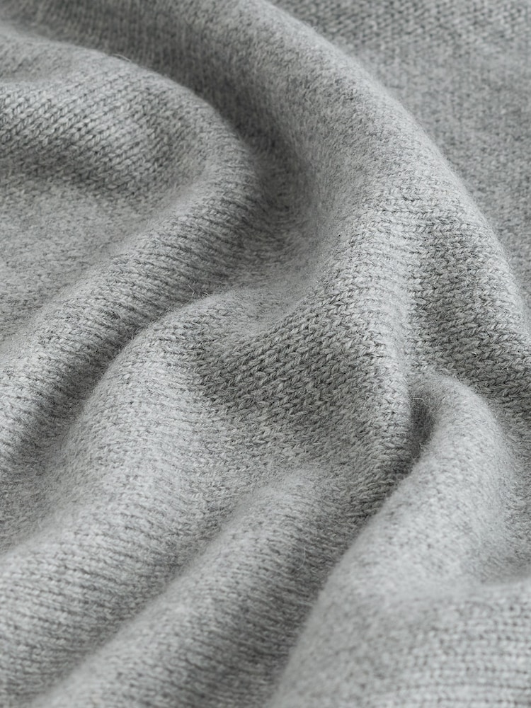 Светло-серый - Стандартный крой 100% Lambswool Premium джемпер - Image 11 of 11