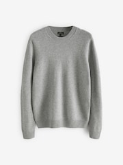 Светло-серый - Стандартный крой 100% Lambswool Premium джемпер - Image 9 of 11