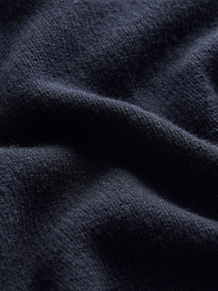 Темно-синий - Стандартный крой 100% Lambswool Premium джемпер - Изображение 10 из 10