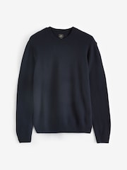 Темно-синий - Стандартный крой 100% Lambswool Premium джемпер - Изображение 8 из 10