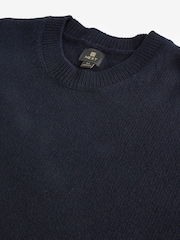 Темно-синий - Стандартный крой 100% Lambswool Premium джемпер - Изображение 9 из 10