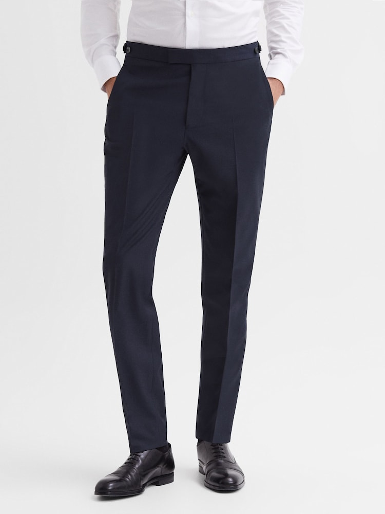 Reiss Navy Hope Modern Fit Travel Trousers - Image 1 of 6