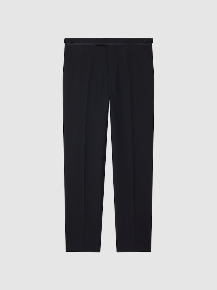Reiss Navy Hope Modern Fit Travel Trousers - Image 2 of 6 Reiss Navy Hope Modern Fit Travel Trousers - Image 2 of 6