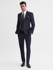 Reiss Navy Hope Modern Fit Travel Trousers - Image 3 of 6