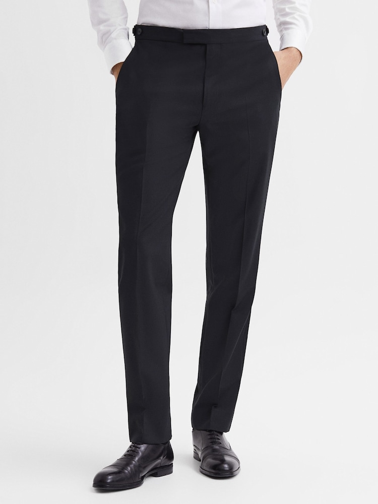 Reiss Black Hope Modern Fit Travel Trousers - Image 1 of 6