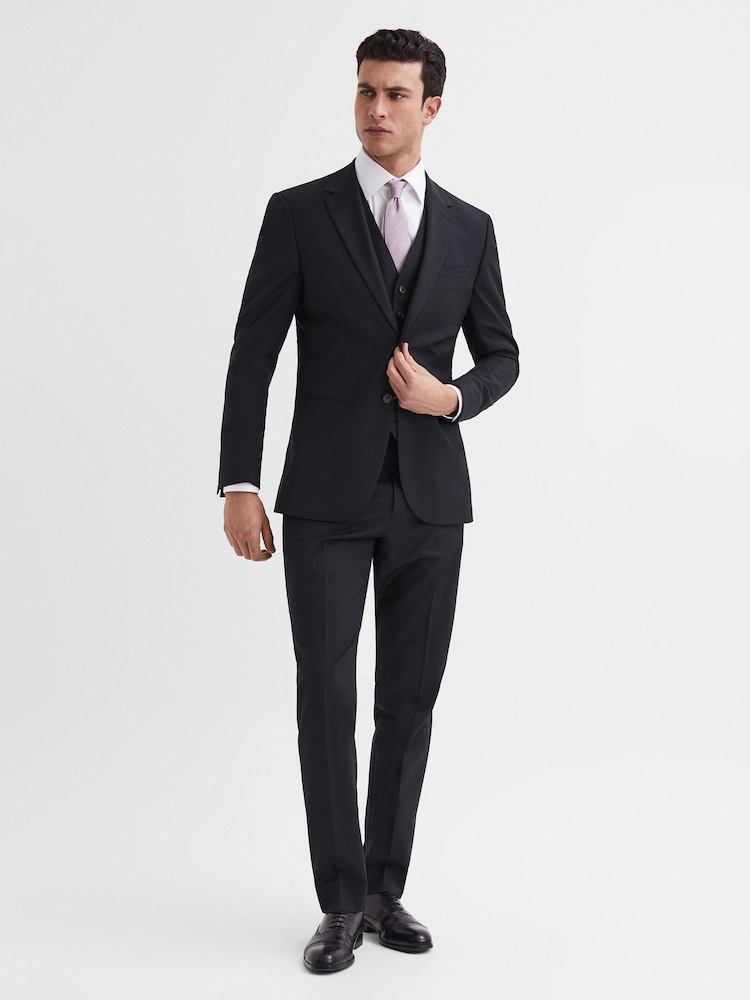 Reiss Black Hope Modern Fit Travel Trousers - Image 6 of 6