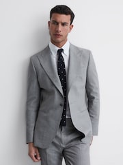 Reiss Soft Grey Arrow Slim Fit Single Breasted Wool Blend Blazer - Image 1 of 6