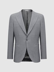 Reiss Soft Grey Arrow Slim Fit Single Breasted Wool Blend Blazer - Image 2 of 6