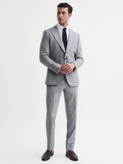 Reiss Soft Grey Arrow Slim Fit Single Breasted Wool Blend Blazer - Image 3 of 6