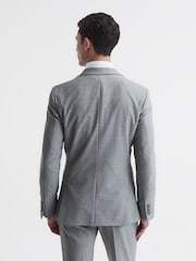 Reiss Soft Grey Arrow Slim Fit Single Breasted Wool Blend Blazer - Image 4 of 6