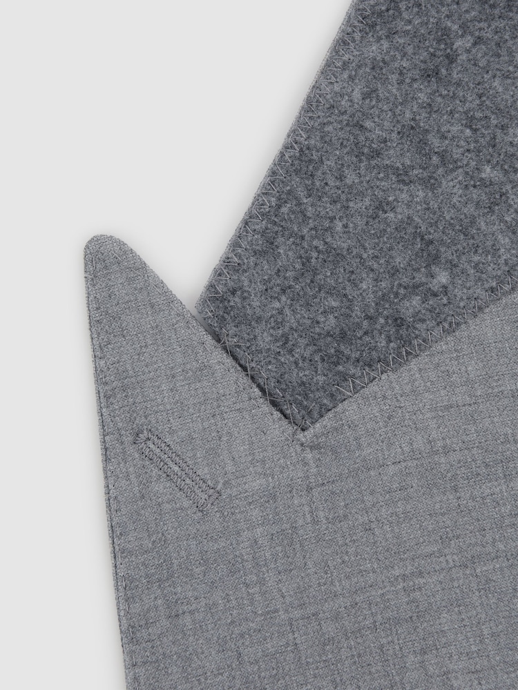 Reiss Soft Grey Arrow Slim Fit Single Breasted Wool Blend Blazer - Image 6 of 6