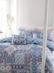 Catherine Lansfield Blue Boho Patchwork Pillowcases - Image 1 of 4
