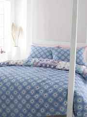 Catherine Lansfield Blue Boho Patchwork Pillowcases - Image 2 of 4