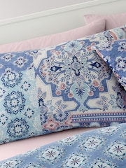 Catherine Lansfield Blue Boho Patchwork Pillowcases - Image 3 of 4