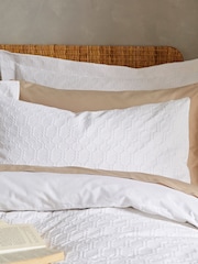 Bianca White Waffle 100% Cotton Circle Duvet Cover and Pillowcase Set - Image 2 of 4