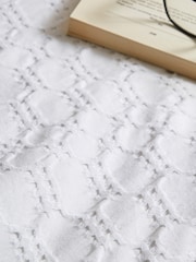 Bianca White Waffle 100% Cotton Circle Duvet Cover and Pillowcase Set - Image 4 of 4