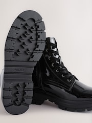 Black Textured Patent - Forever Comfort® Lace-Up Boots - Image 5 of 7