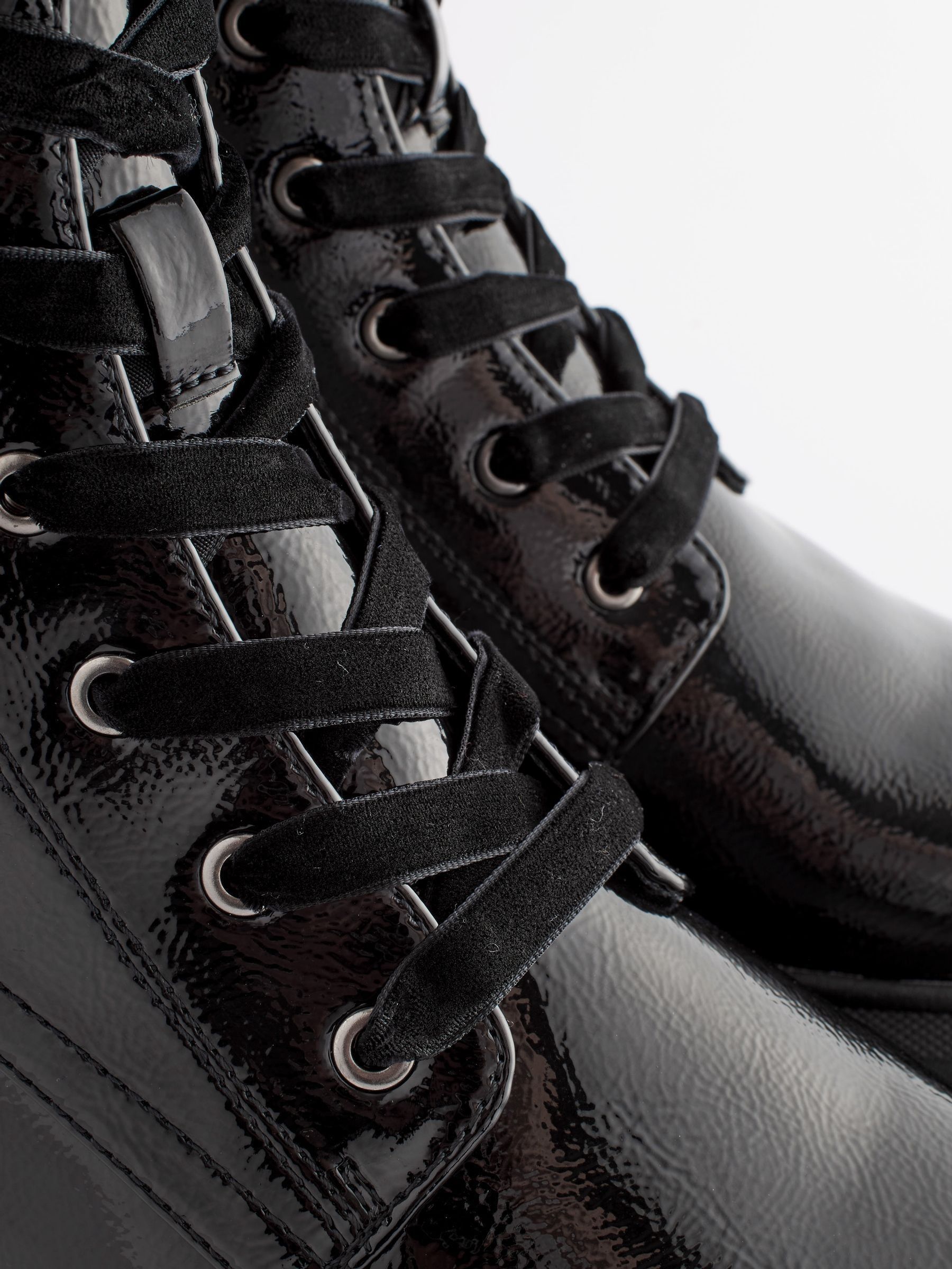Debenhams black patent boots online