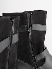 Black Regular/Wide Fit Forever Comfort® Buckle Biker Boots - Image 6 of 7