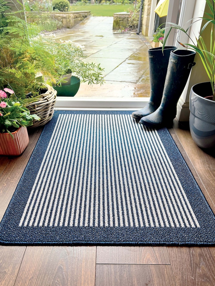 My Mat Blue Stain Resistant Stripe Runner - Image 1 of 6