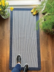 My Mat Blue Stain Resistant Stripe Runner - Image 2 of 6