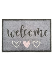 My Mat Grey Welcome Hearts Mat - Image 1 of 2