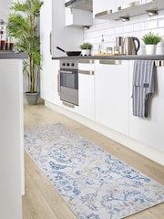 Origins Blue Easy Care Washable Florence Runner - Image 1 of 3