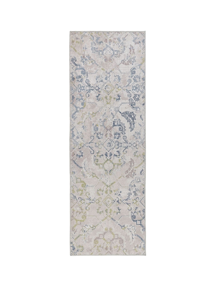 Origins Blue Easy Care Washable Florence Runner - Image 2 of 3