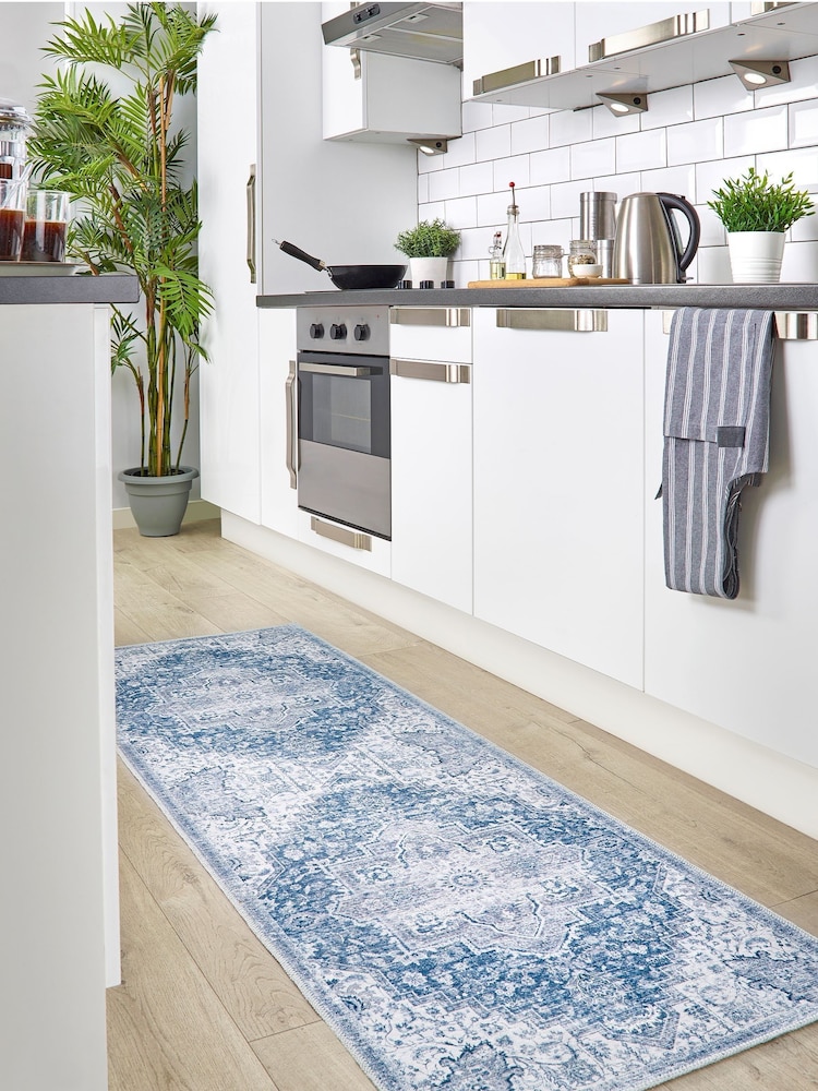 Origins Blue Easy Care Washable Garda Runner - Image 1 of 3