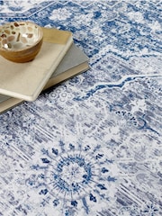 Origins Blue Easy Care Washable Garda Rug - Image 2 of 4