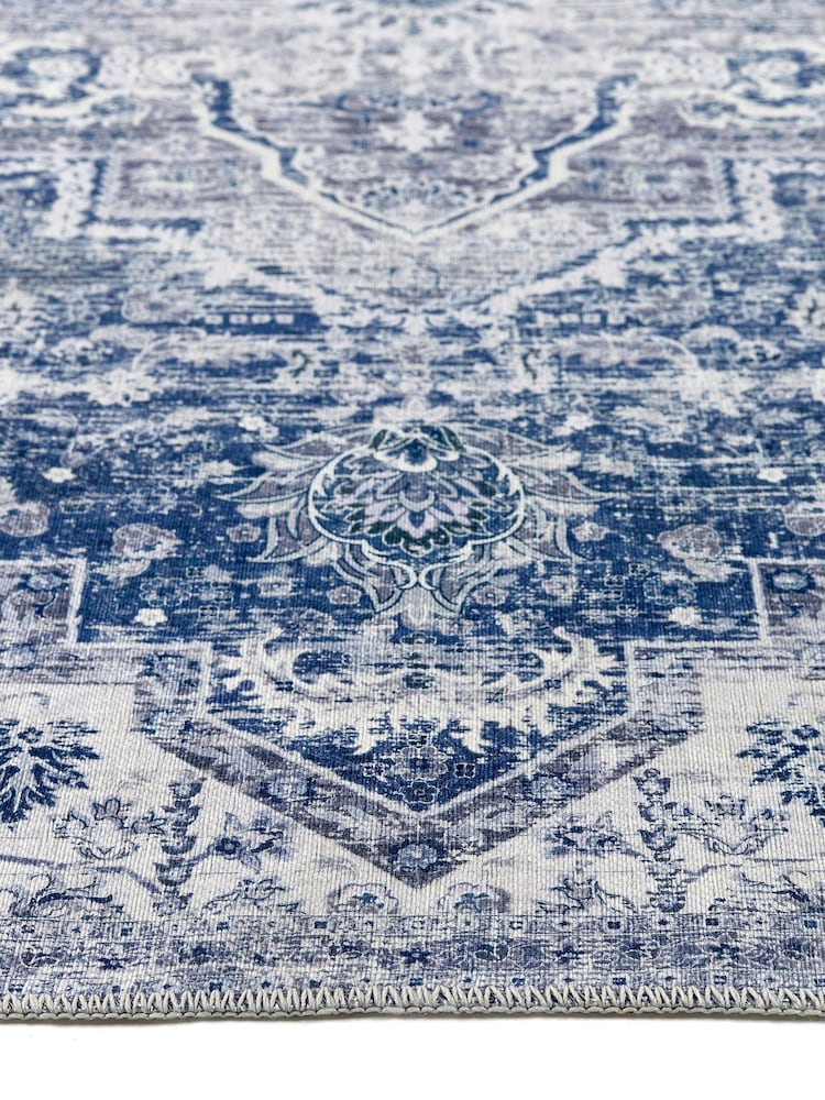 Origins Blue Easy Care Washable Garda Rug - Image 4 of 4