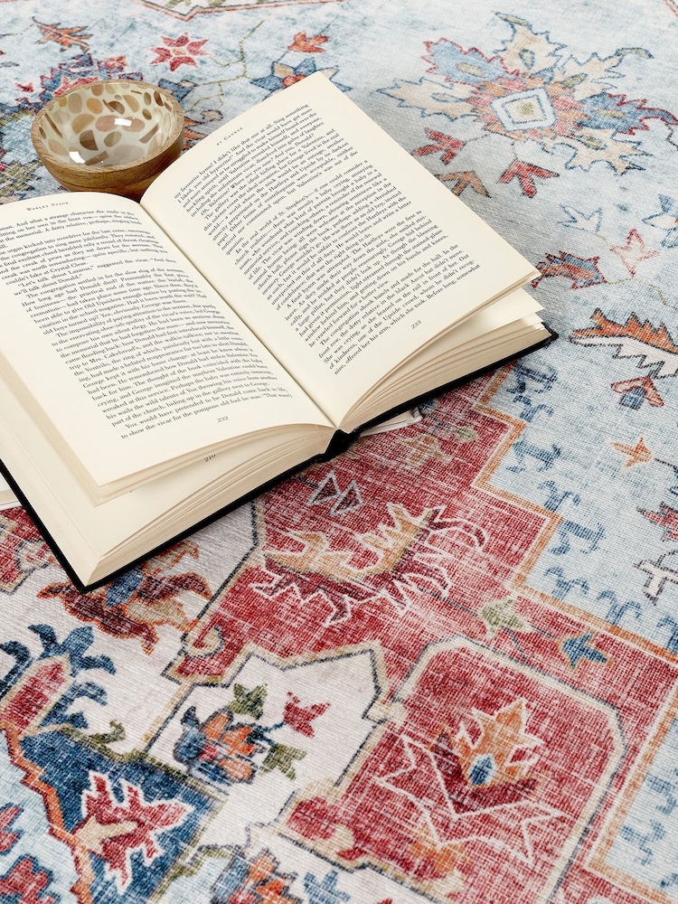Origins Red Easy Care Washable Marrakesh Rug - Image 2 of 4