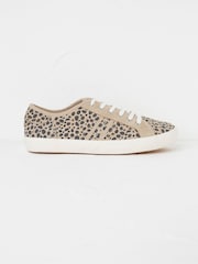 FatFace Natural Harlow Animal Print Trainers - Image 1 of 3