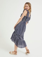 FatFace Blue Izzi Stripe Embroidered Dress - Image 2 of 5