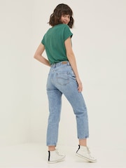 FatFace Blue Sutton Straight Cropped Jeans - Image 2 of 6