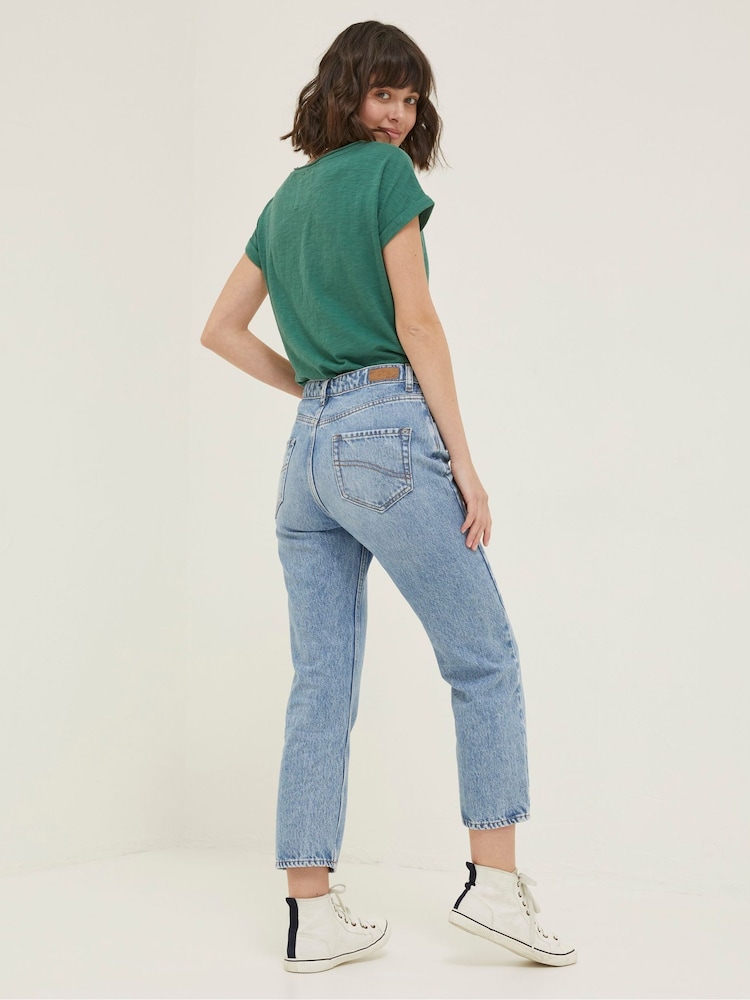 FatFace Blue Sutton Straight Cropped Jeans - Image 2 of 6