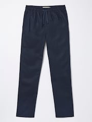 FatFace Blue Straight Cotton Linen Trousers - Image 4 of 4