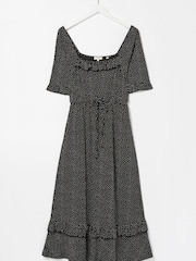 FatFace Black Spot Nikki Jersey Midi Dress - Image 6 of 6