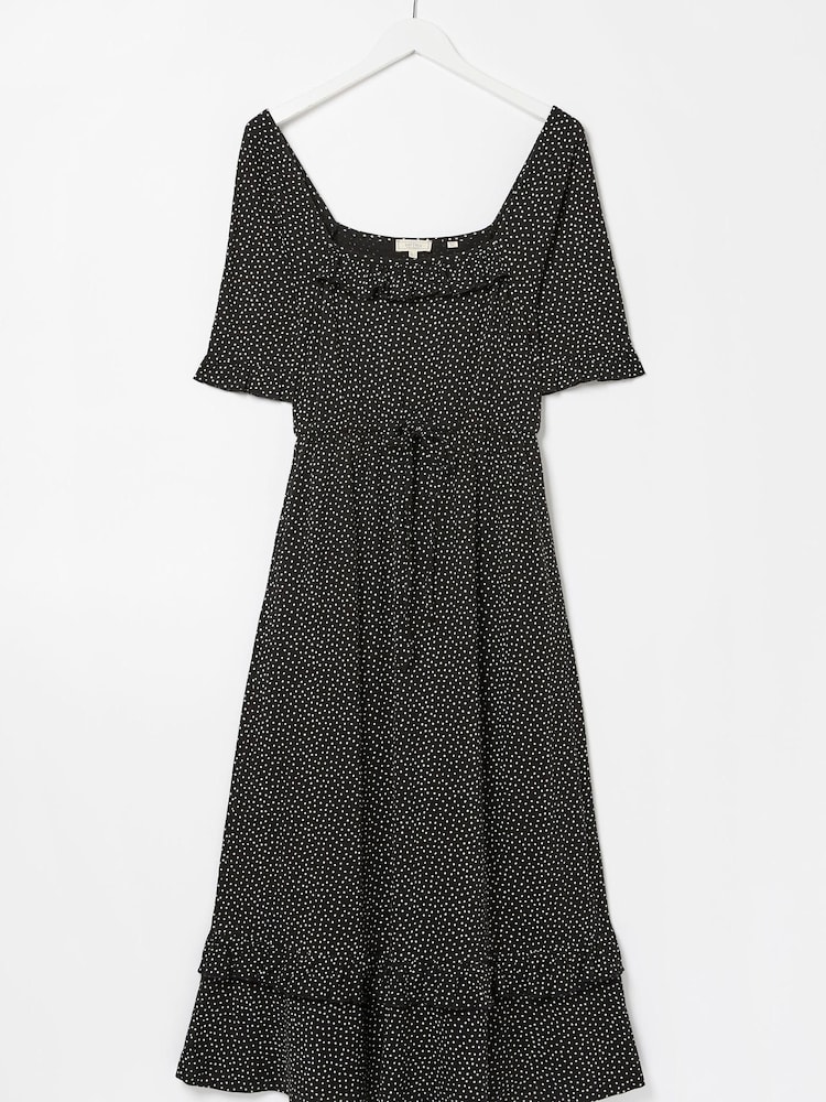 FatFace Black Spot Nikki Jersey Midi Dress - Image 6 of 6